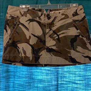 2000s vintage camo jean mini skirt